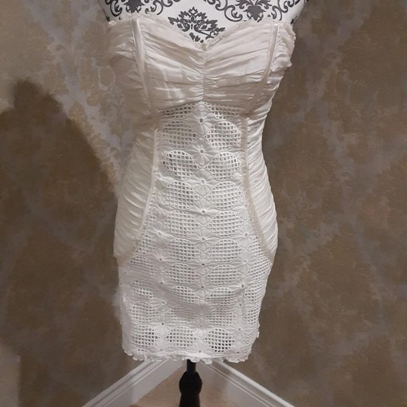 bebe Dresses & Skirts - Bebe sweetheart lace accent corset mini dress